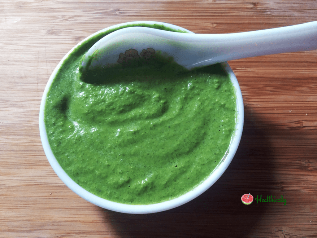 Coriander-mint chutney made with curd