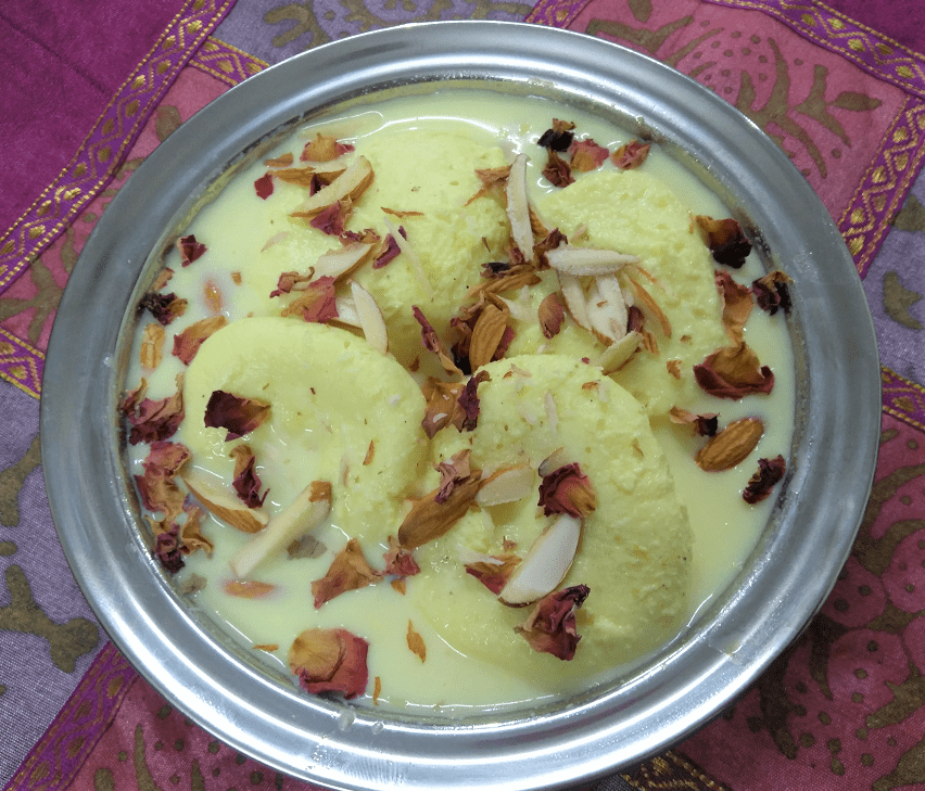 Soft and Spongy Rasmalai Made with Toned Milk