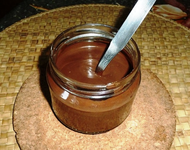 Homemade chocolate sauce made with cocoa powder