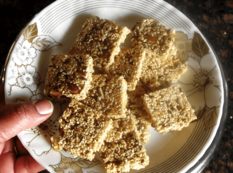 Til and dry fruits chikki with jaggery