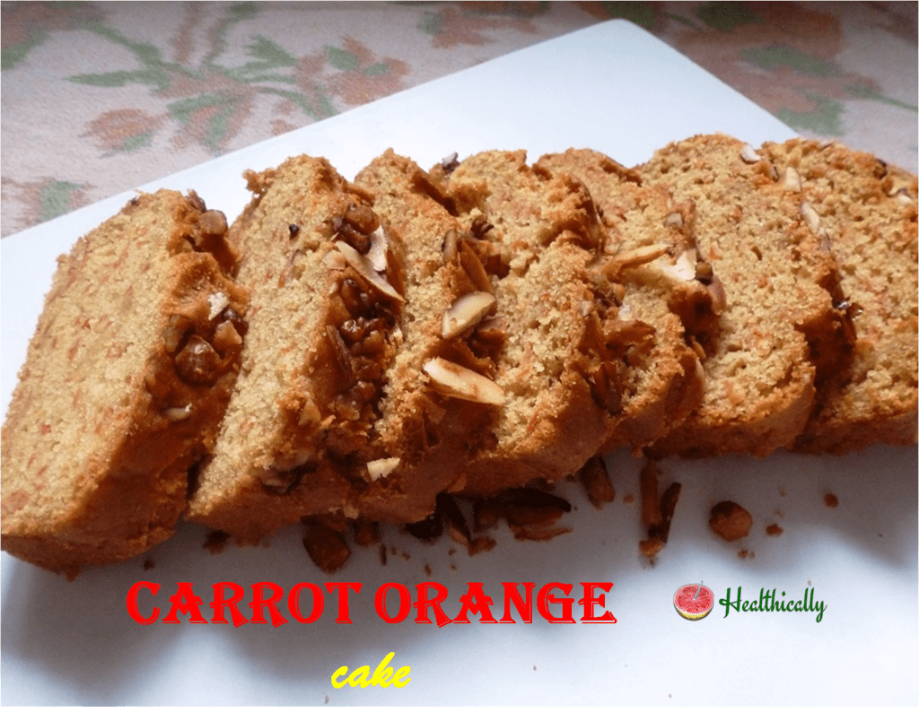 Carrot orange cake | healthy cake recipe