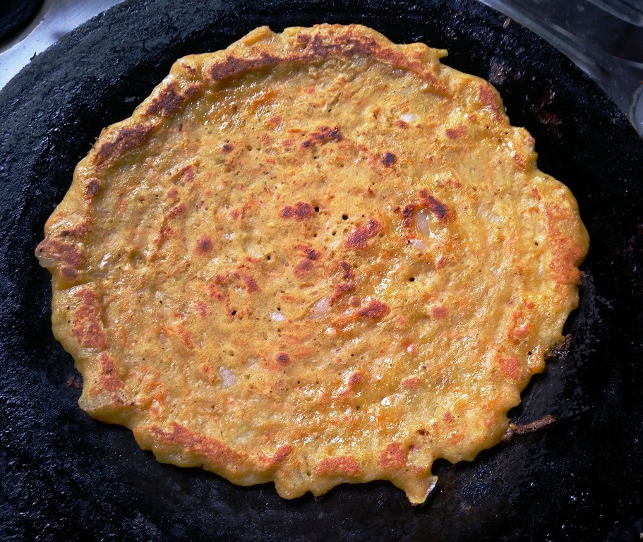 Mixed dal chilla with veggies - Quick breakfast Recipe