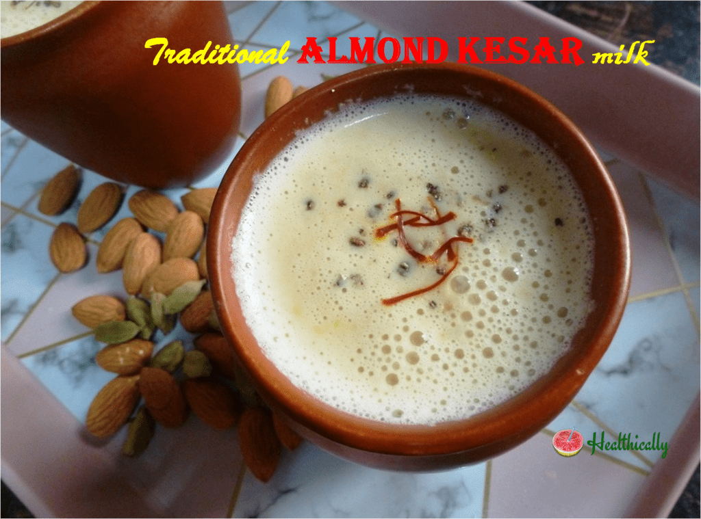 Almond kesar milk in traditional way | hot drink recipe | basant panchmi special