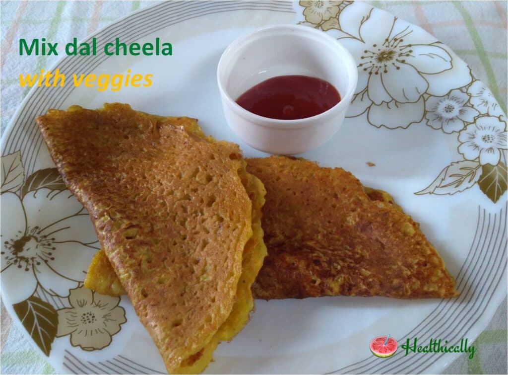 Mix Dal Chilla | Lentil & Vegetable Pancake | Quick Breakfast Recipe