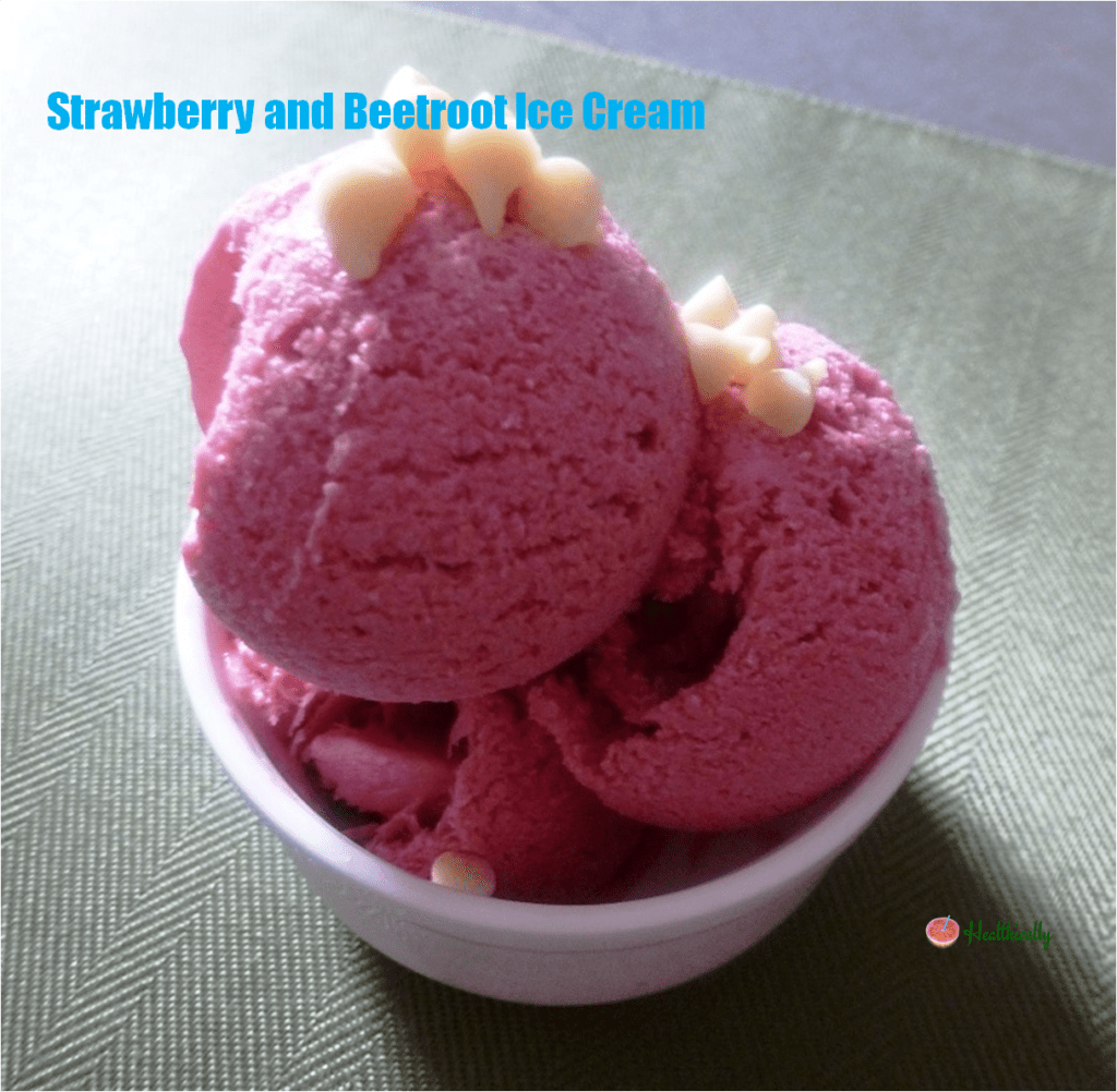 Strawberry and beetroot ice cream