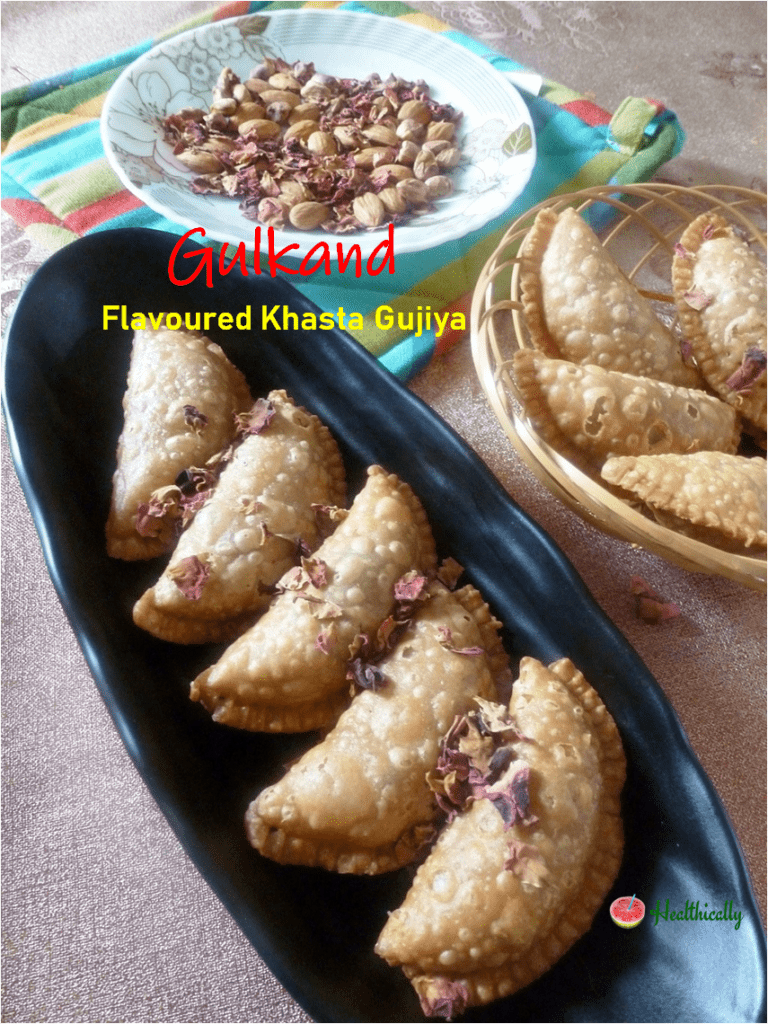 Holi special gulkand flavoured khasta mawa gujiya