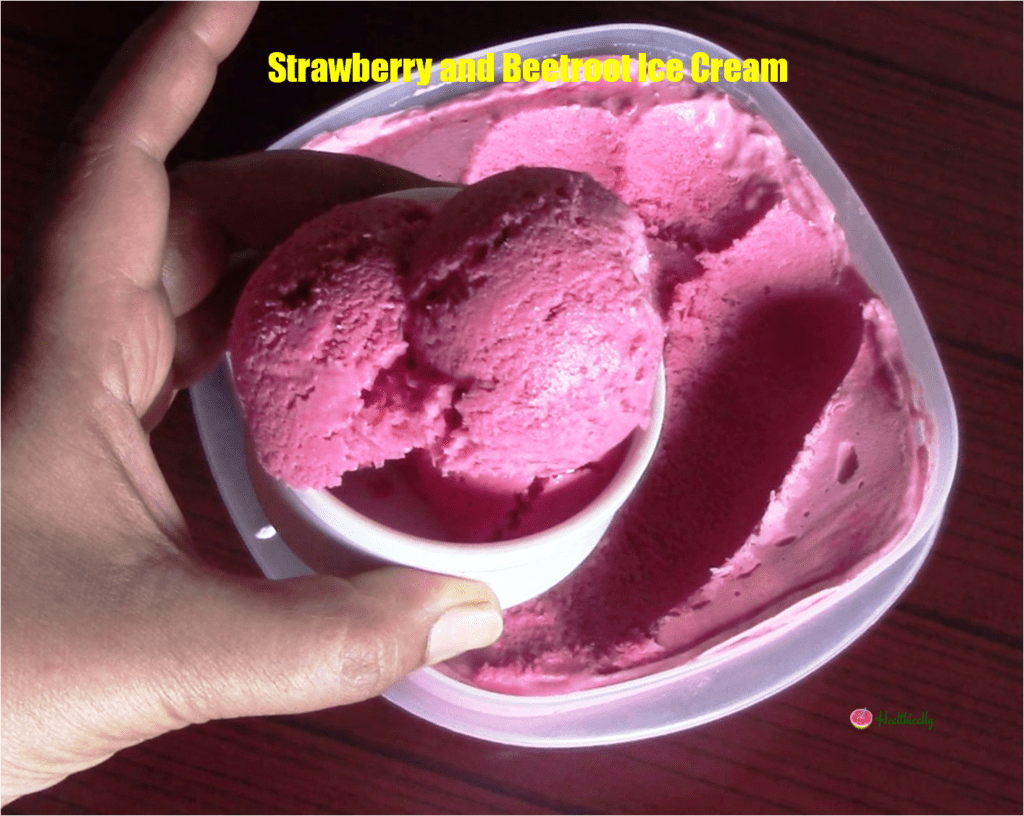 Strawberry and beetroot ice cream