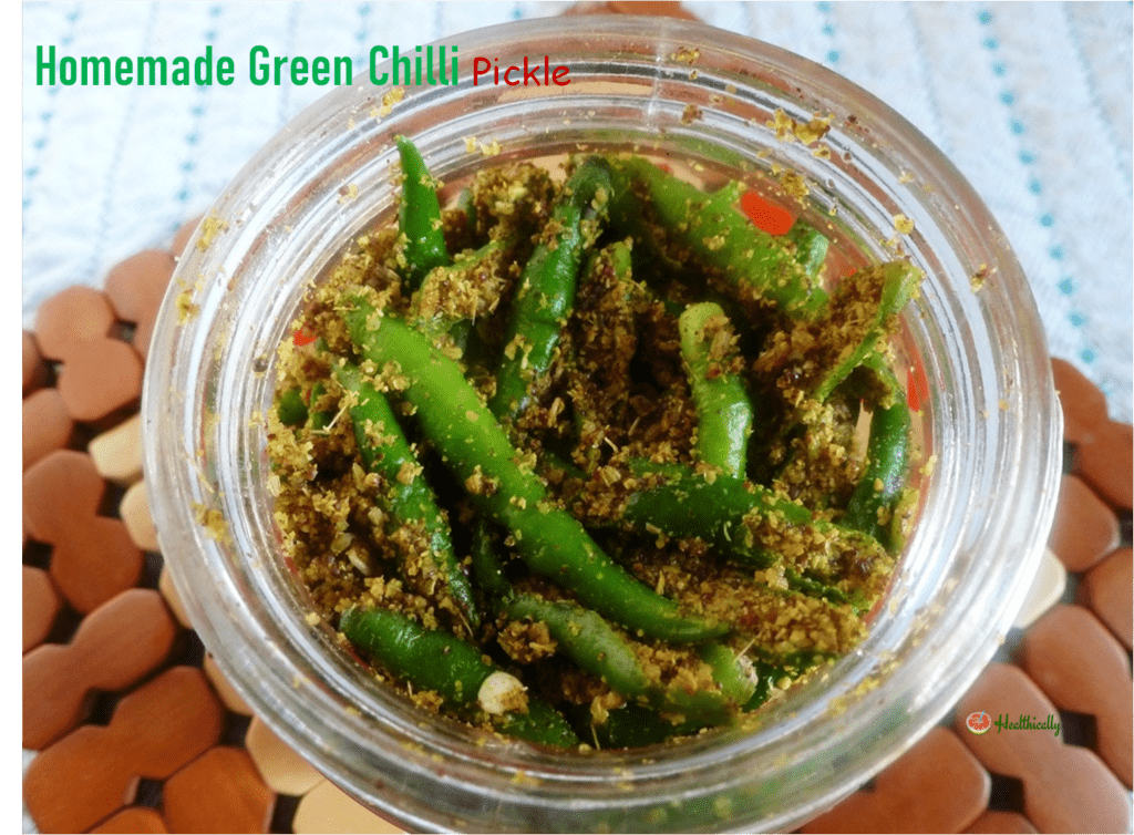 Homemade Green Chilli Pickle / Quick And Healthy Pickle Recipe