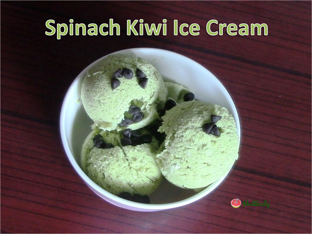 Homemade Spinach Kiwi Ice Cream 