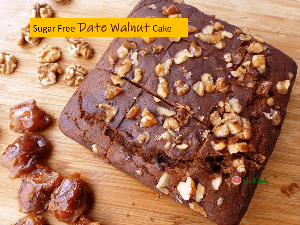 Sugar Free Date Walnut Cake / (no butter, no curd, no condensed milk)