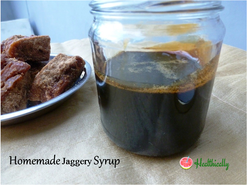 Simple Jaggery Syrup-How to Make Jaggery Syrup at Home