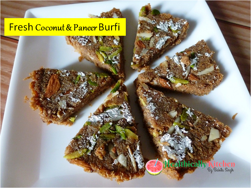 Coconut & Paneer Burfi | Vrat Special Quick Sweet Recipe