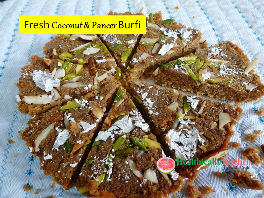 Coconut & Paneer Burfi | Vrat Special Quick Sweet Recipe