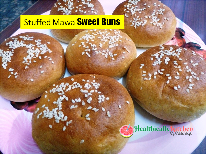 Eggless Stuffed Mawa Sweet Buns | Bakery Style Thengai Bun