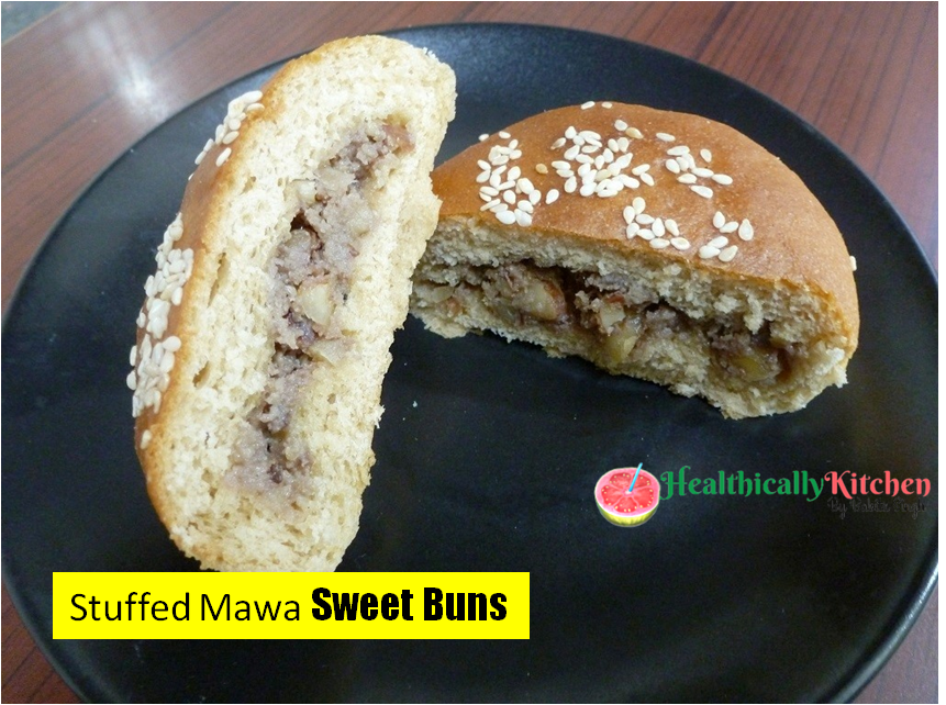 Eggless Stuffed Mawa Sweet Buns | Bakery Style Thengai Bun