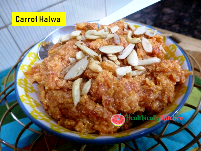 Instant Carrot Halwa Recipe (Without Condensed Milk or Khoa)