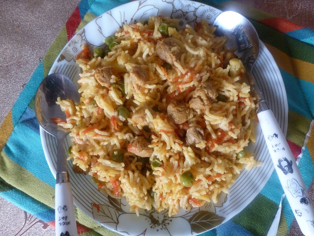 soya chunks veg pulao