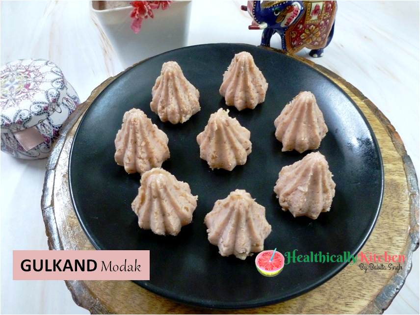 Easy Paneer Gulkand Modak | No Cook Fusion Modak Recipe