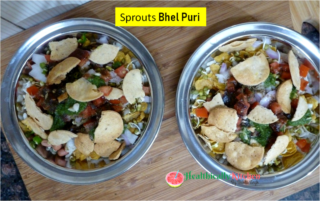 Sprouts Bhel Puri Chaat | No Fire Quick Snack