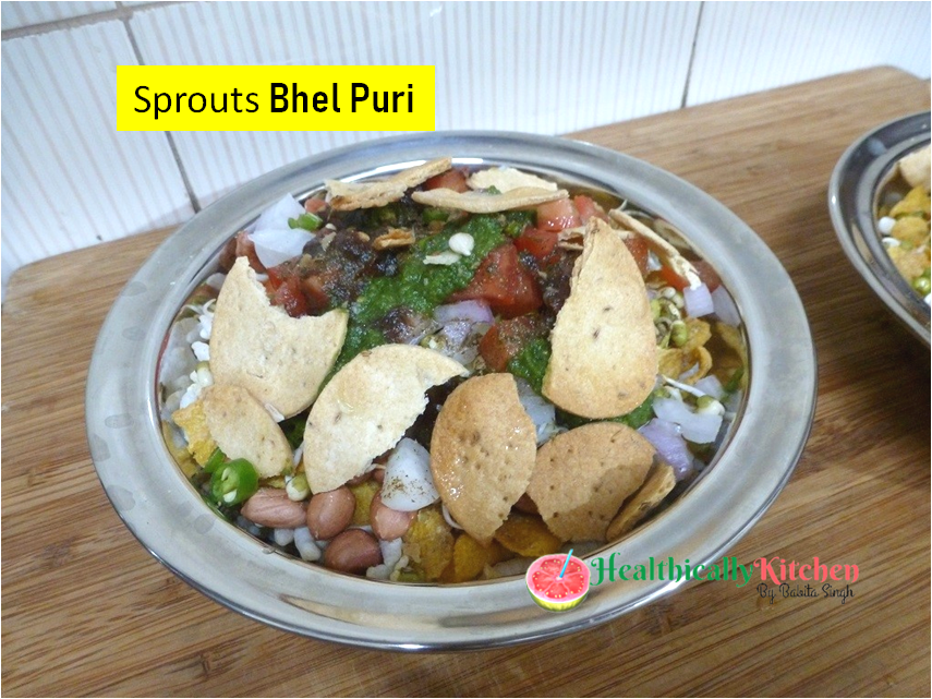 Sprouts Bhel Puri Chaat | No Fire Quick Snack