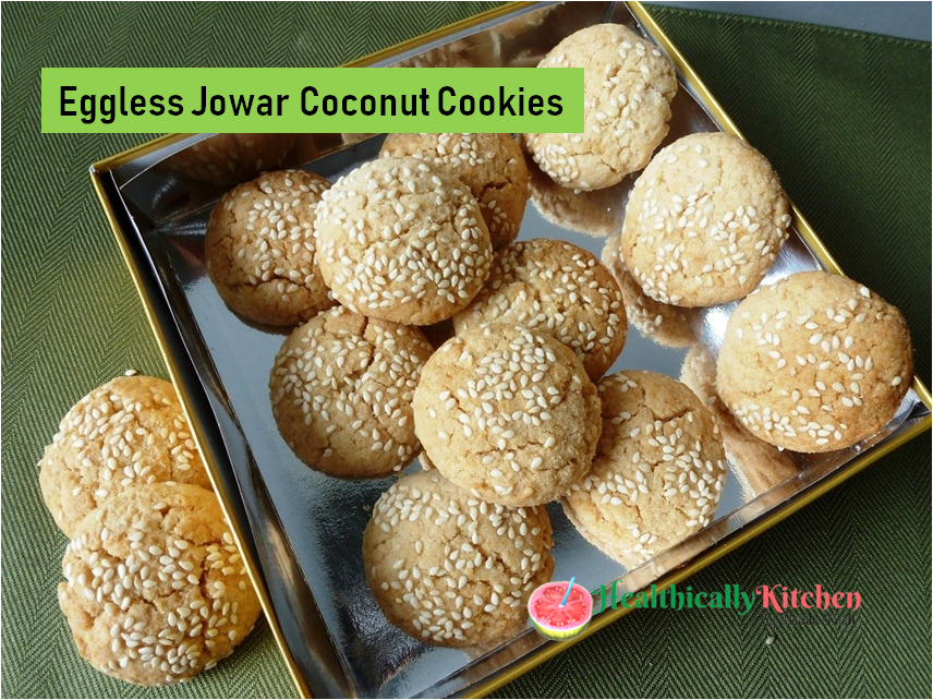 Jowar Coconut Cookies | Healthy Millet Cookies Recipe (Eggless)