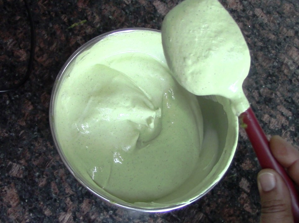 Homemade Spinach Kiwi Ice Cream