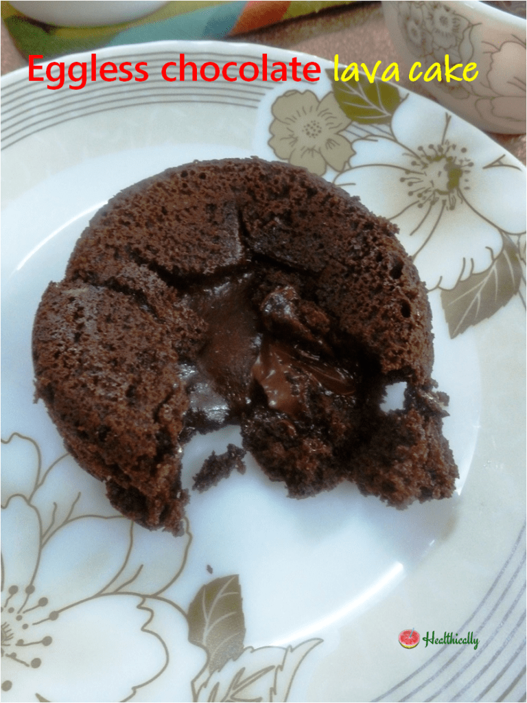 Eggless Chocolate Lava Cake / Easy Molten Chocolate Cake