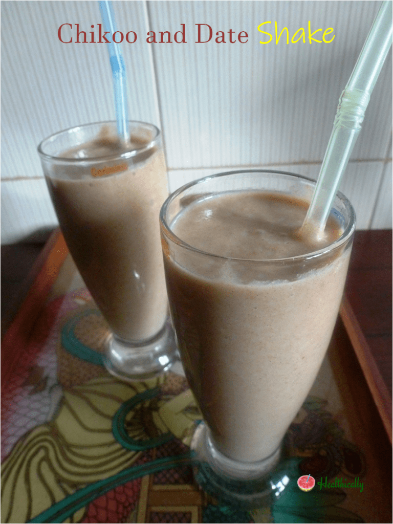 Chikoo & Dates MilkShake | Sugar Free Drink Recipe