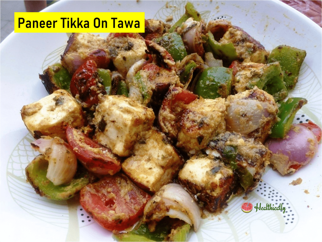 Easy Paneer Tikka Tawa Recipe / Healthy Indian Starter Recipe