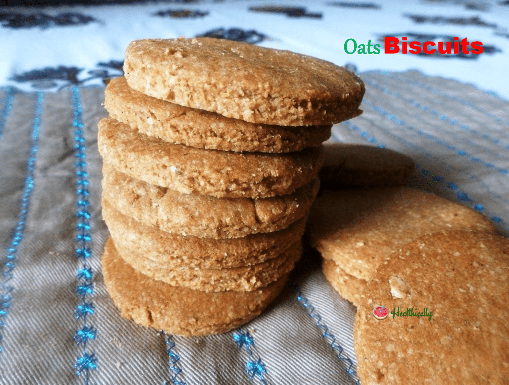 Simple Oats Wheat Flour Biscuits | Eggless Digestive Biscuits