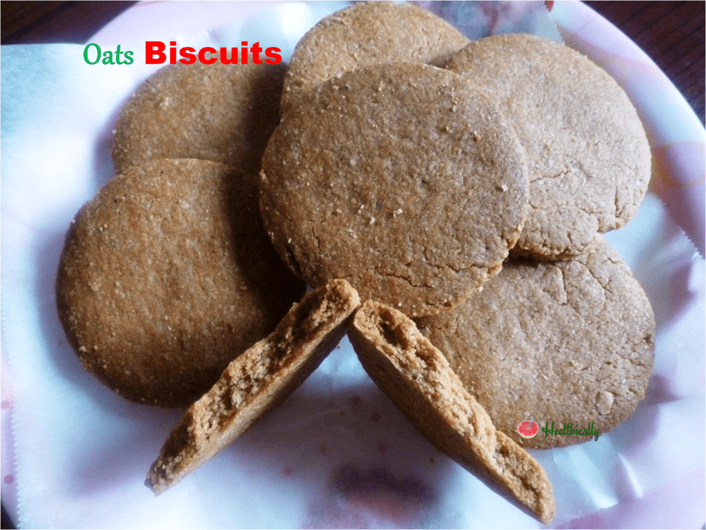 Simple Oats Wheat Flour Biscuits | Eggless Digestive Biscuits