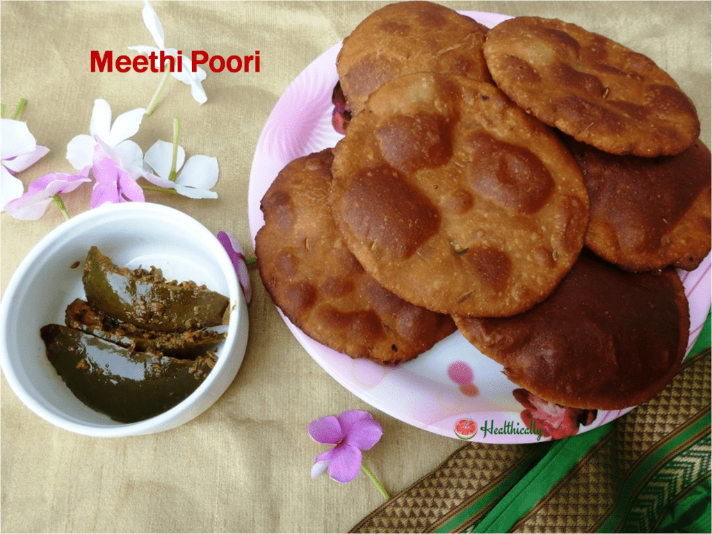 Meethi Poori Recipe/ Sweet Poori With Jaggery