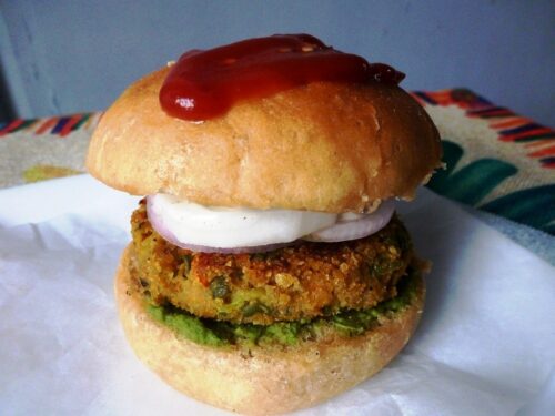 Protein-Rich Soya Cutlet Burger | Healthy Veg Burger for Weight Loss