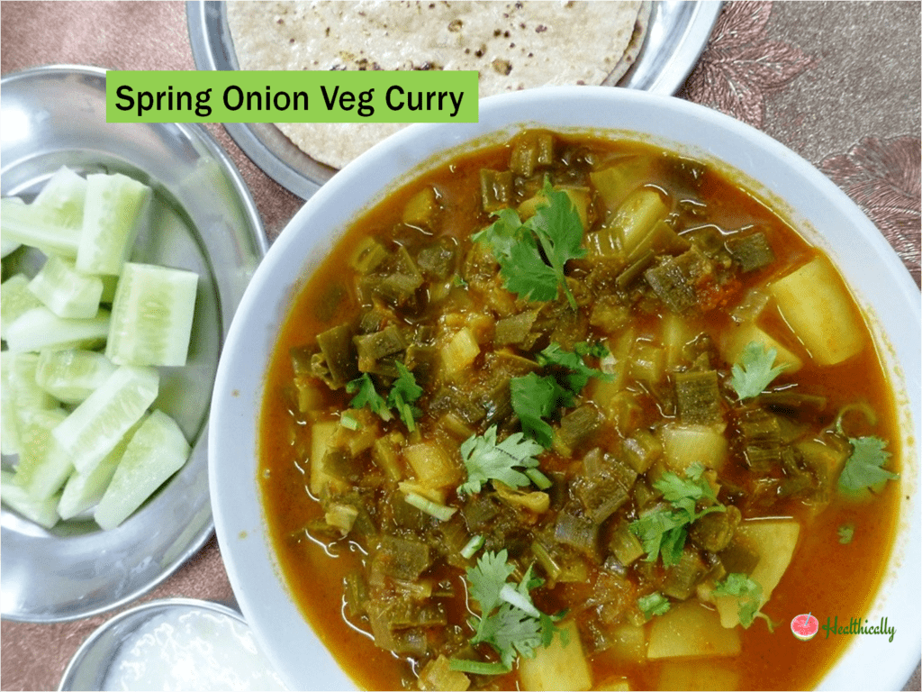 Simple Spring onion veg curry/ Hare pyaz ki sabji