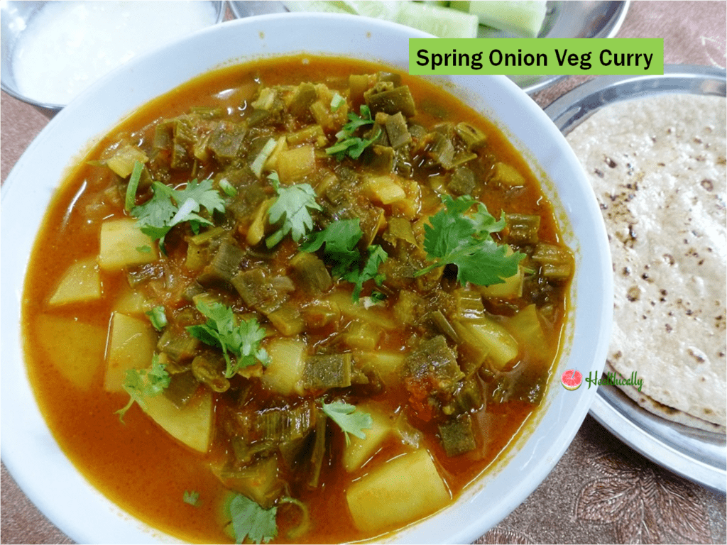 Simple Spring onion veg curry/ Hare pyaz ki sabji