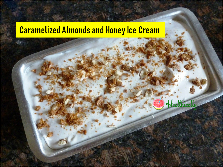 Caramelized Almonds and Honey Ice Cream(Egg Free & Dairy Free)