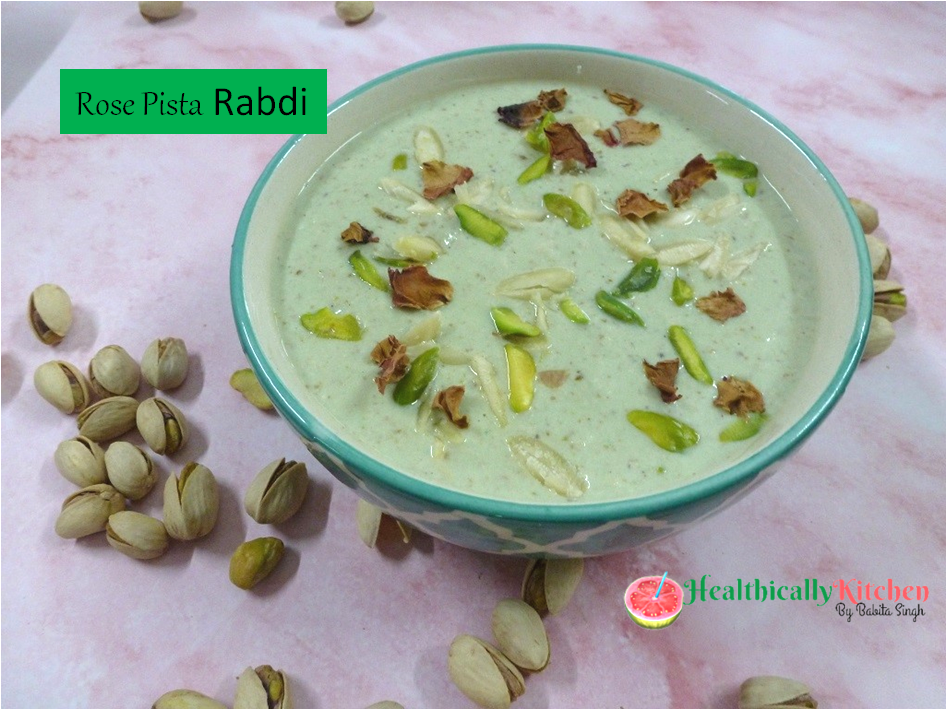 Halwai Style Danedar Rabri Recipe| Quick Rose Pista Rabdi