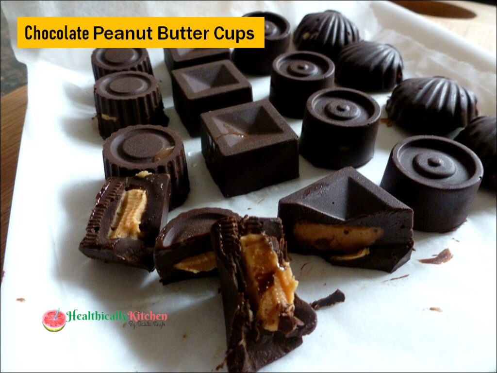 Homemade Healthy Dark Chocolate Peanut Butter Cups (No Sugar)