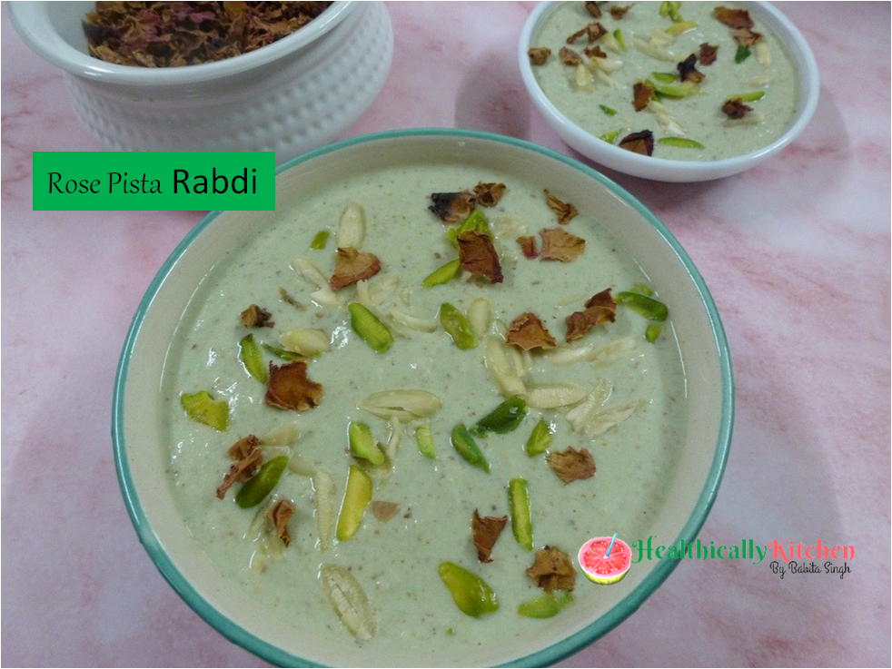 Halwai Style Danedar Rabri Recipe| Quick Rose Pista Rabdi