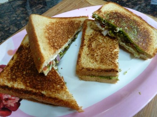 Healthy Sprouts Sandwich | High Protein Breakfast Recipe