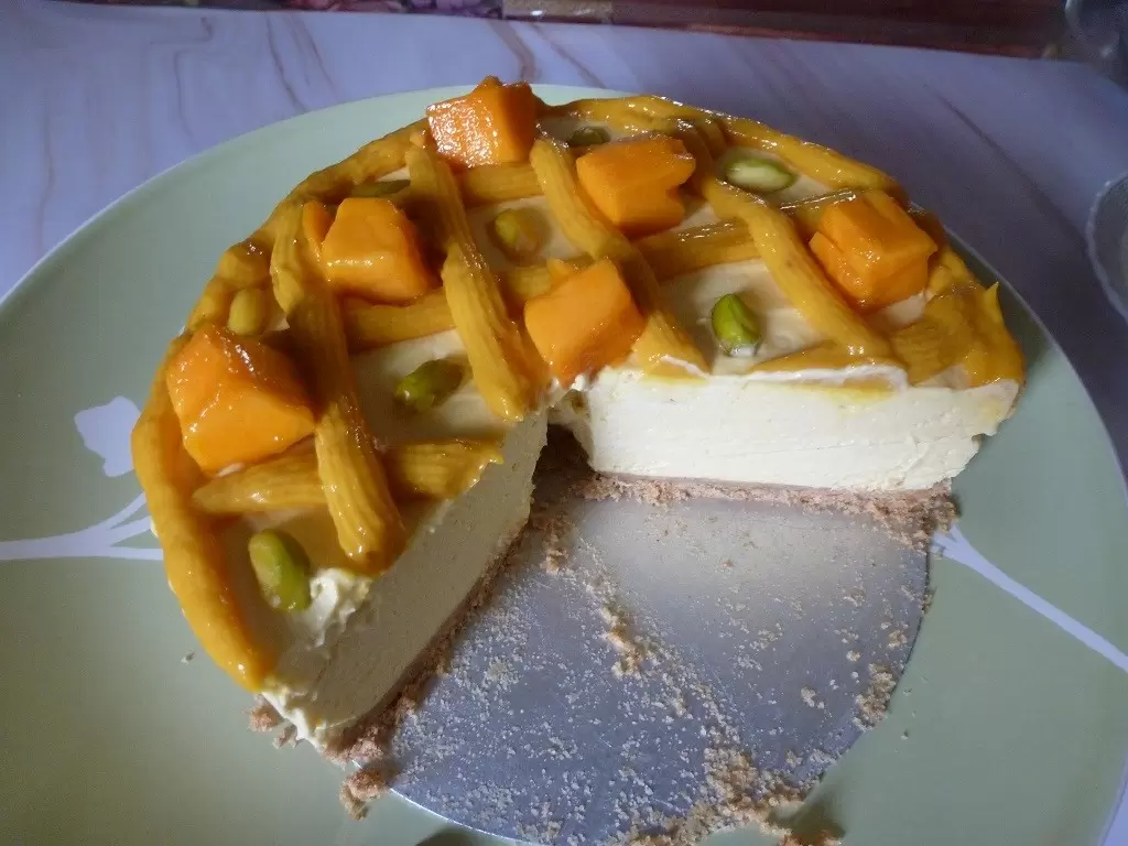 No Bake Mango Cheesecake Recipe | Easy Eggless Cheesecake Without Gelatin or Agar Agar 3 eggless Mango Cheesecake Recipe