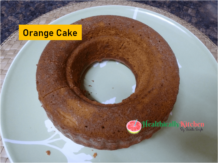 Orange Cake without Eggs | Simple Orange Cake Recipe without Milk or Curd