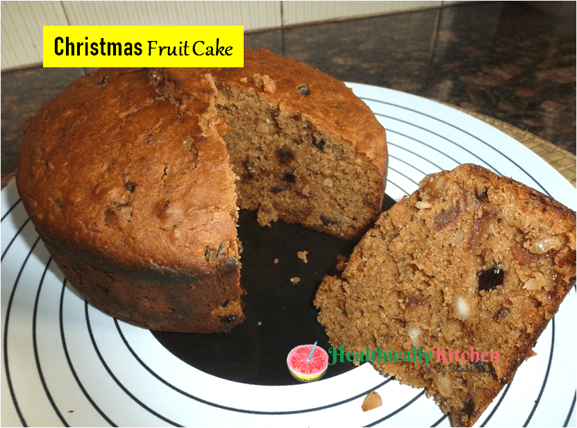 Eggless Christmas Fruit Cake (No Milk, No Curd) | Rich Plum Cake