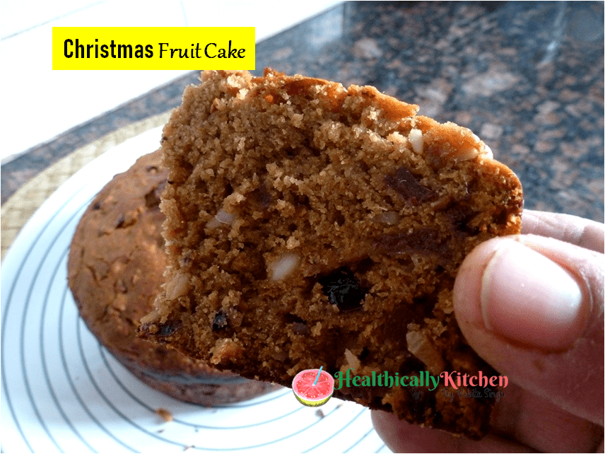 Eggless Christmas Fruit Cake (No Milk, No Curd) | Rich Plum Cake