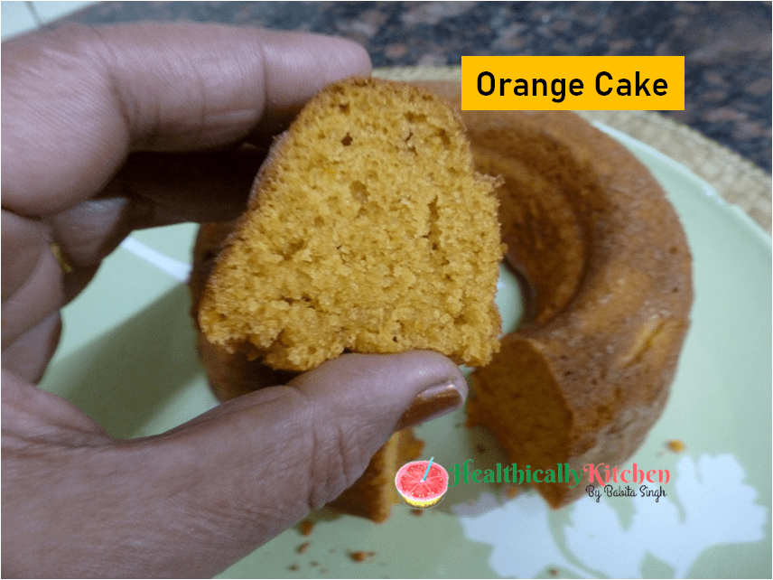 Orange Cake without Eggs | Simple Orange Cake Recipe without Milk or Curd