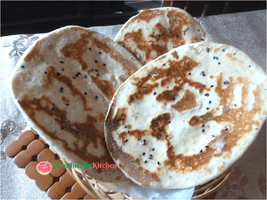 Easy Whole Wheat Tawa Naan Recipe without Yeast