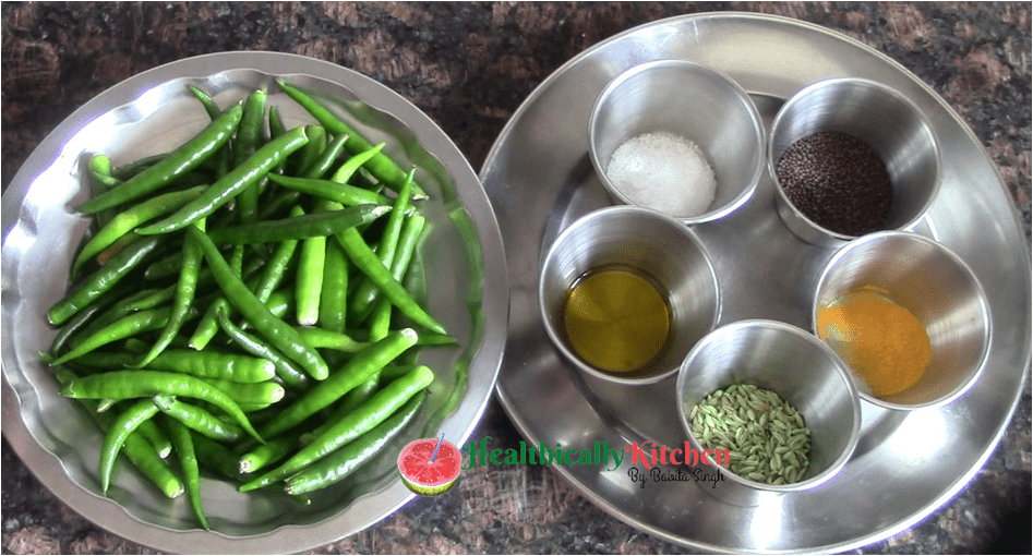 Instant Green Chilli Pickle INGREDIENTS