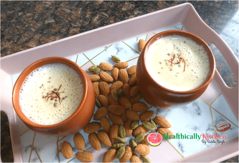 Saffron Almond Milk Recipe | Indian Kesar Badam Doodh | Basant Panchmi Special