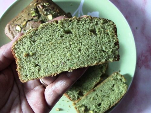 Healthy Pistachio Cake Recipe with Wheat Flour | Eggless Tea Cake