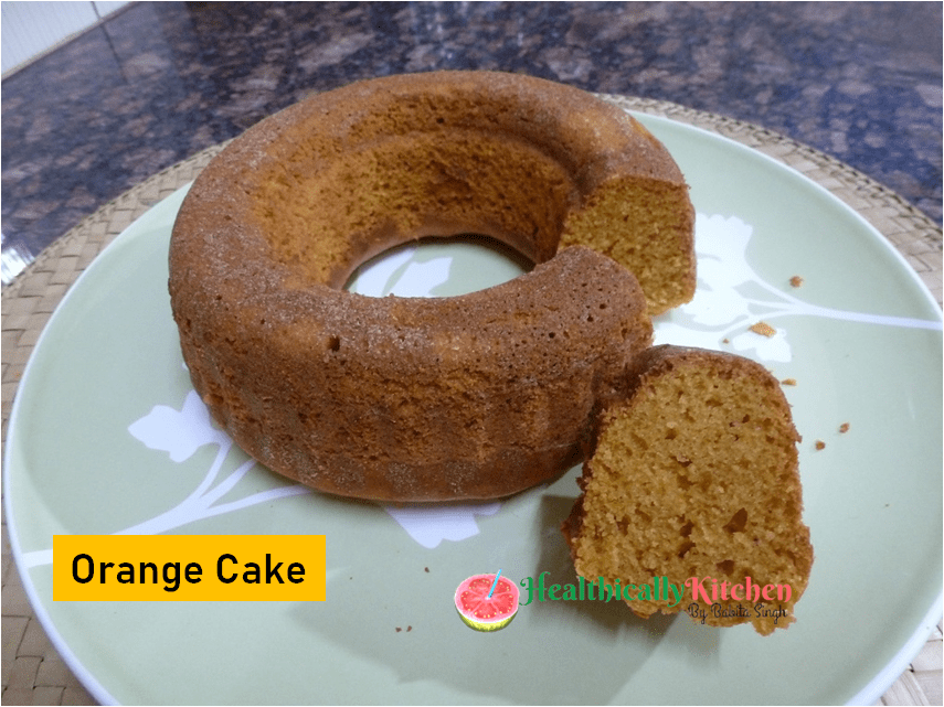 Orange Cake without Eggs | Simple Orange Cake Recipe without Milk or Curd